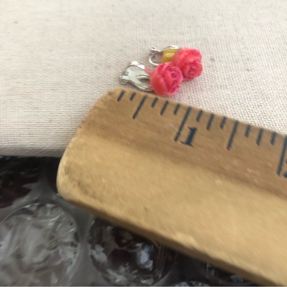 Vintage Rose Clip On Earrings - Picture 3 of 3